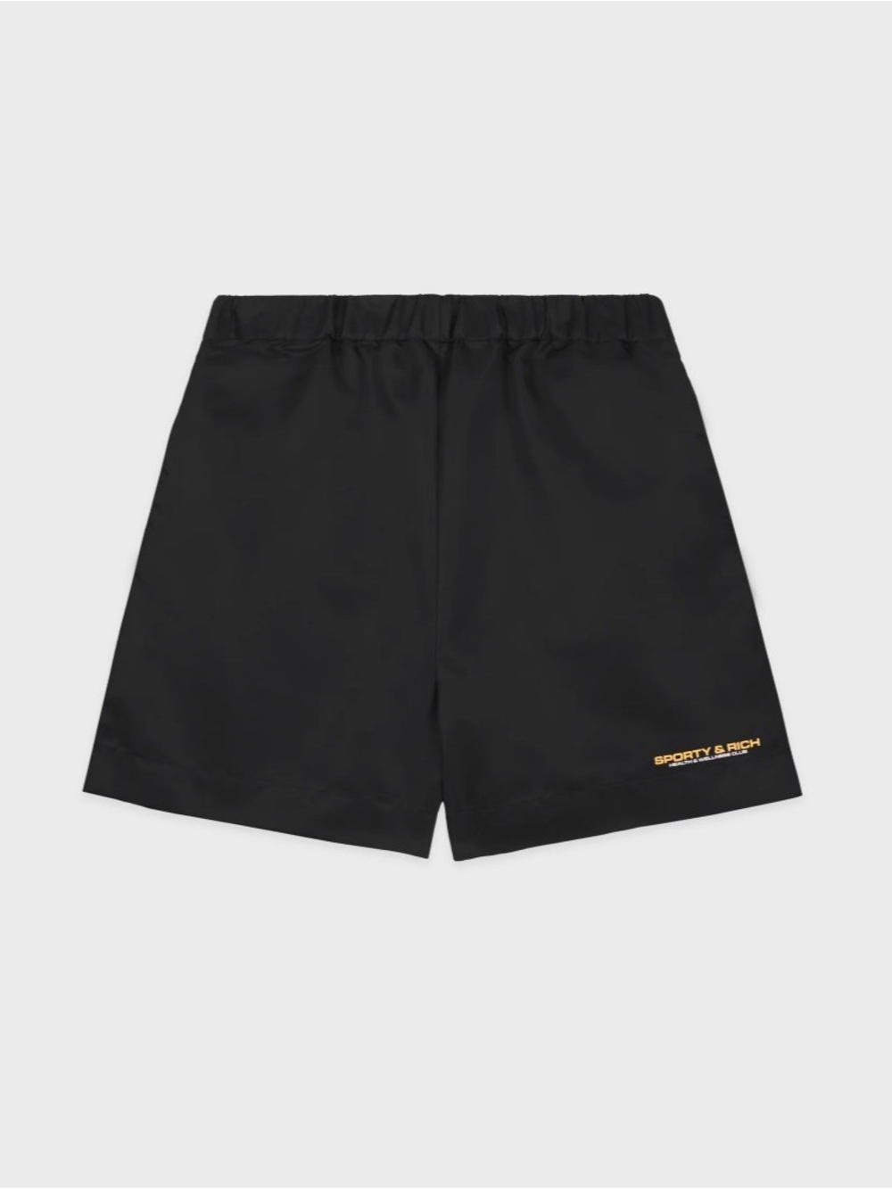 Sporty & Rich Black Athletic Shorts with Gold Logo